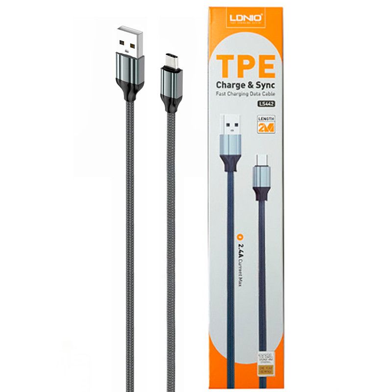 کابل تبدیل USB به type-C الدینیو مدل LS441 طول 1متر